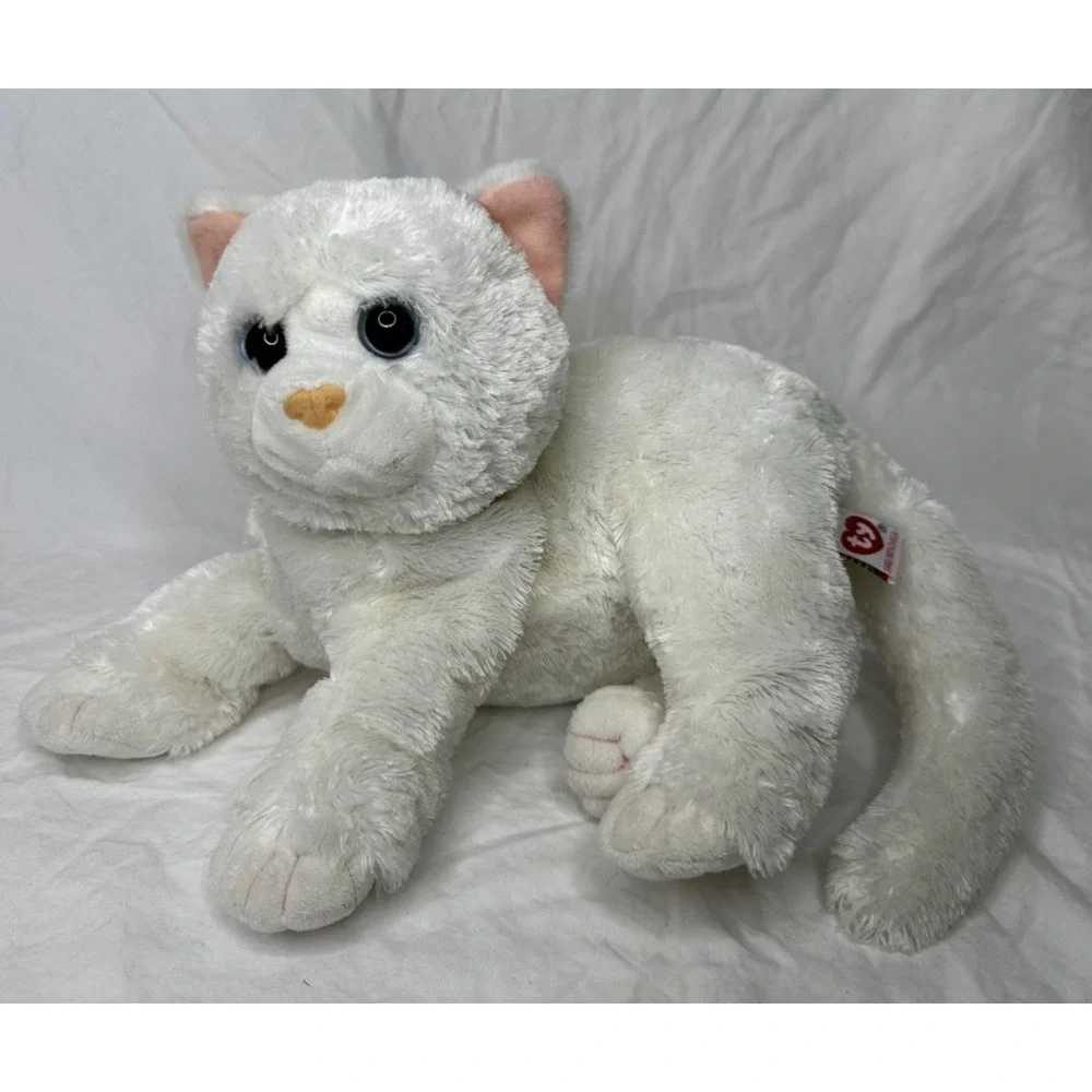 TY Classic Crystal Cat Plush White Kitten Floppy 12